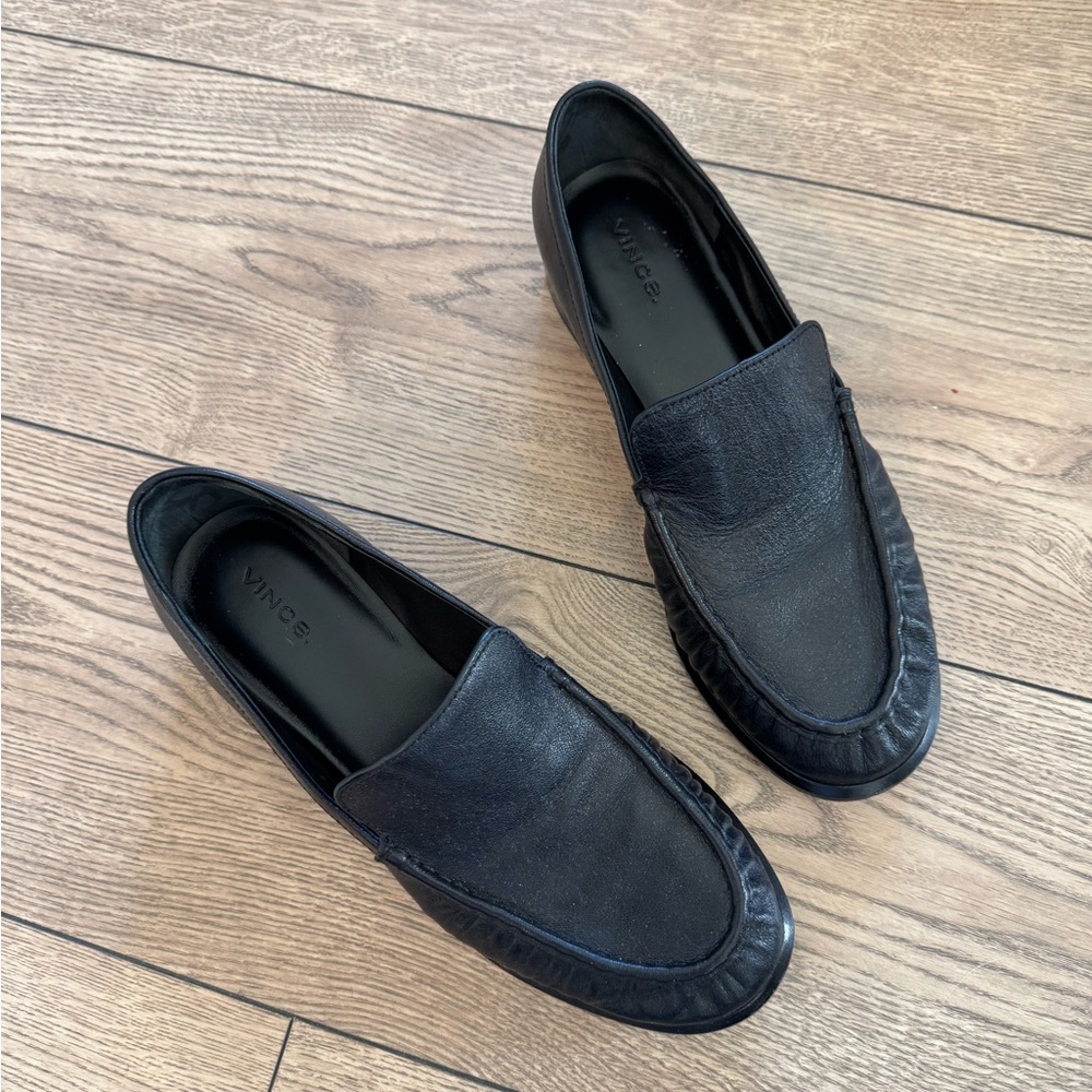 Vince Nora Black Leather Women Loafers Slip-On Moccasin Style 8.5 EUR39 - Picture 6 of 7
